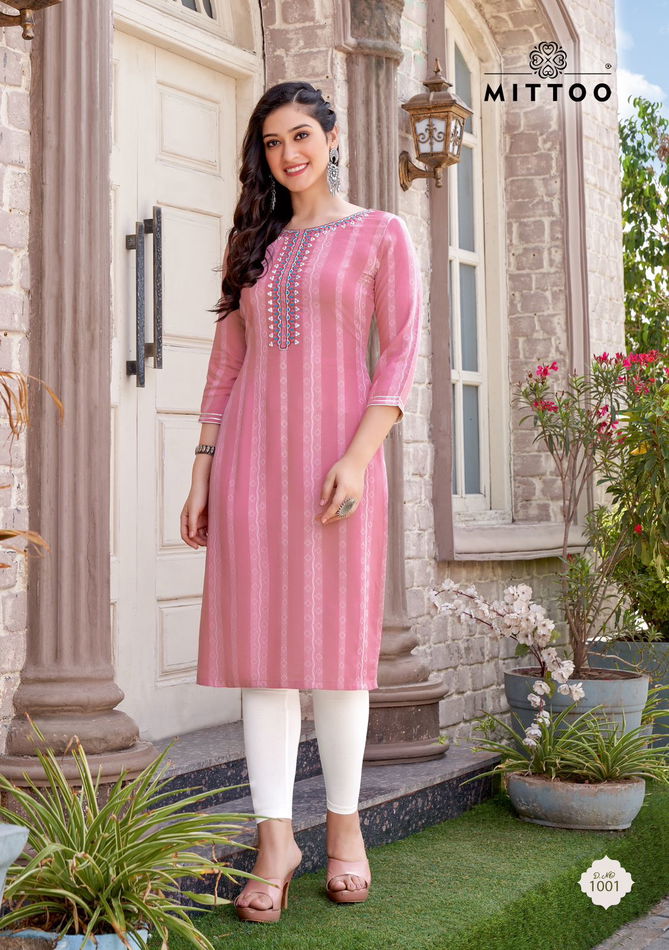 Mittoo Chand Embroidery Designer Kurtis Catalog
